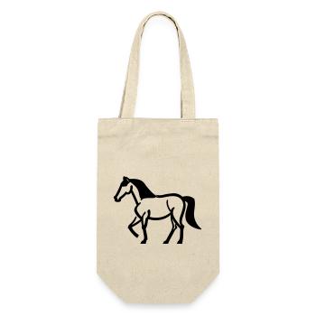 Pferd - Geschenkbeutel für Flaschen - Natur - Vorne