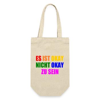 es ist okay nicht okay zu sein - Geschenkbeutel für Flaschen - Natur - Vorne