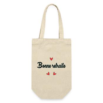 RUHESTAND. FEIERTAG. RUHESTAND. PENSIONIERT. RUHESTAND. - Geschenkbeutel für Flaschen - Natur - Vorne