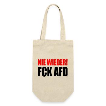 Fck afd - Nie wieder ist jetzt - Geschenkbeutel für Flaschen - Natur - Vorne