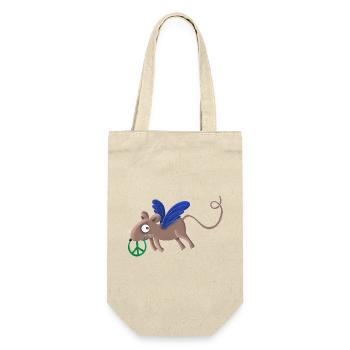 Peace mouse Susi flies for peace - Gift Bag for Bottles - nature - Front