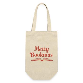 Fine Line Book – Merry Bookmas Design - Gift Bag for Bottles - nature - Front