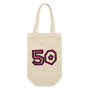 50. 50 ANS. 50e ANNIVERSAIRE. ANNIVERSAIRE 50 ANS. - Sac à bouteille - nature - Devant