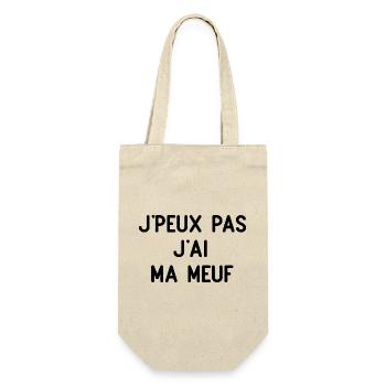 Ich kann nicht, ich habe mein Mädchen - Geschenkbeutel für Flaschen - Natur - Vorne