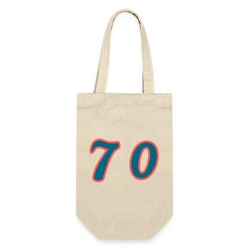 70. 70 ANS. 70e ANNIVERSAIRE. ANNIVERSAIRE 70 ANS. - Sac à bouteille - nature - Devant