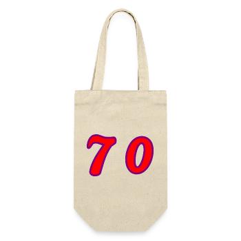 70. 70 ANS. 70e ANNIVERSAIRE. ANNIVERSAIRE 70 ANS. - Sac à bouteille - nature - Devant