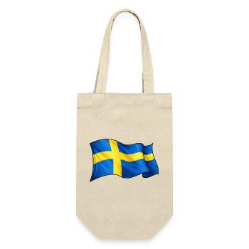 Schweden Fahne - Geschenkbeutel für Flaschen - Natur - Vorne