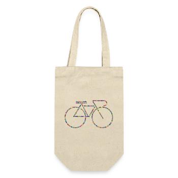 Fahrradsprachen V1 - Geschenkbeutel für Flaschen - Natur - Vorne