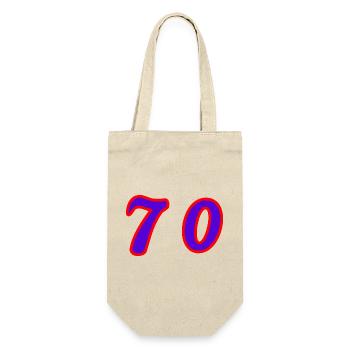 70. 70 ANS. 70e ANNIVERSAIRE. ANNIVERSAIRE 70 ANS. - Sac à bouteille - nature - Devant