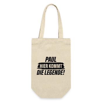 Hier kommt die Legende Paul - Geschenkbeutel für Flaschen - Natur - Vorne