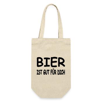 Bier - Geschenkbeutel für Flaschen - Natur - Vorne
