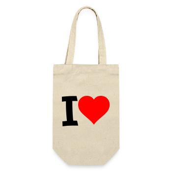 Red Heart - Clear Love Look - Gift Bag for Bottles - nature - Front