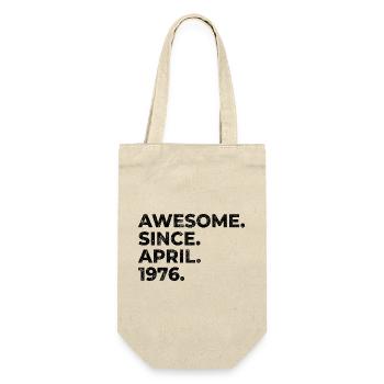 Awesome since April 1976 | Geburtstag | Geschenk - Geschenkbeutel für Flaschen - Natur - Vorne