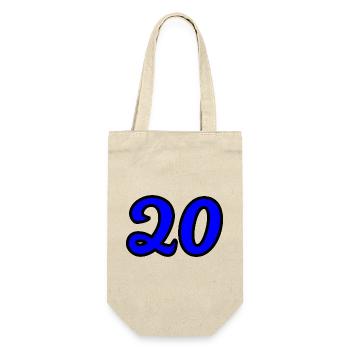 20. 20. JAHRESTAG. 20-JÄHRIGES JUBILÄUM. 20 JAHRE. - Geschenkbeutel für Flaschen - Natur - Vorne