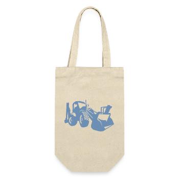 Bagger Radlader Baugeräteführer Silhouette - Geschenkbeutel für Flaschen - Natur - Vorne