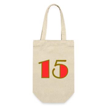15. 15 ANS. 15e ANNIVERSAIRE. ANNIVERSAIRE 15 ANS. - Sac à bouteille - nature - Devant