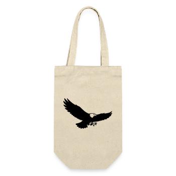 Adler Silhouette Raubvogel Logo - Geschenkbeutel für Flaschen - Natur - Vorne