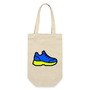 Moderner Laufschuh Sneaker - Geschenkbeutel für Flaschen - Natur - Vorne