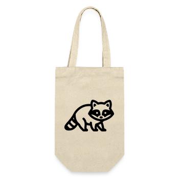 Waschbär - Geschenkbeutel für Flaschen - Natur - Vorne