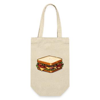 Käse-Sandwich Pop-Art - Geschenkbeutel für Flaschen - Natur - Vorne