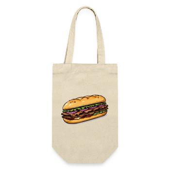 Sandwich Illustration - Geschenkbeutel für Flaschen - Natur - Vorne