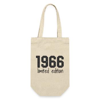 1966 Limited Edition Retro Geburtstag Jahrgang Des - Geschenkbeutel für Flaschen - Natur - Vorne