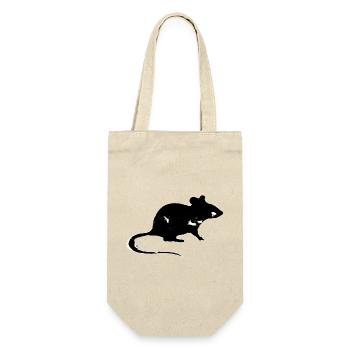 Ratte - Geschenkbeutel für Flaschen - Natur - Vorne
