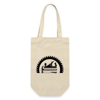 Carpenter Planer Saw Blade Tool Motif - Gift Bag for Bottles - nature - Front