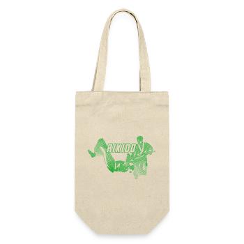 Aikido Nage No Jo Woman Silhouette Green Design - Gift Bag for Bottles - nature - Front