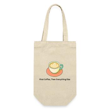 First Coffee Then Everything Else – Kaffee - Gift Bag for Bottles - nature - Front