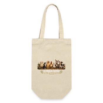Psalm 89 Bauernhoftiere - Geschenkbeutel für Flaschen - Natur - Vorne