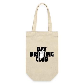 Day Drinking Club – Eiskaffee mit Statement - Geschenkbeutel für Flaschen - Natur - Vorne