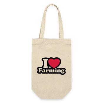 I love farming - Geschenkbeutel für Flaschen - Natur - Vorne