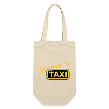 Humorvolles Mamas Taxi Schild - Geschenkbeutel für Flaschen - Natur - Vorne