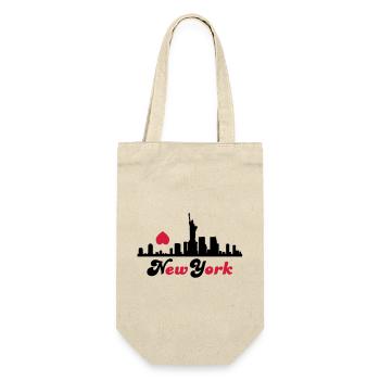 new york - Geschenkbeutel für Flaschen - Natur - Vorne