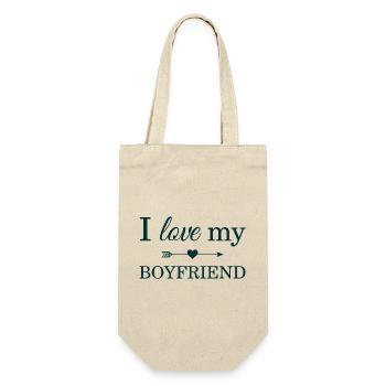 I Love My Boyfriend - Gift Bag for Bottles - nature - Front