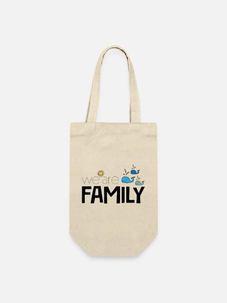 Familie - Geschenkbeutel für Flaschen - Natur