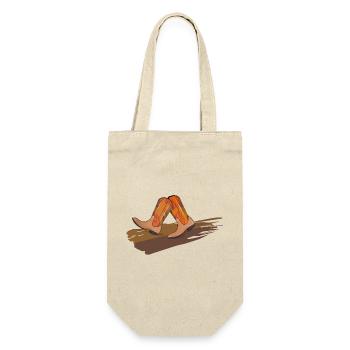 Square Dance - Cowboy boots on the parquet - Gift Bag for Bottles - nature - Front