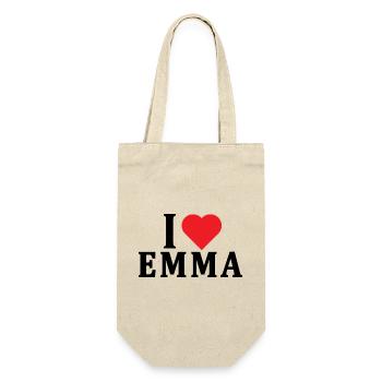 t-shirt I love Emma t-shirt gift idea - Gift Bag for Bottles - nature - Front