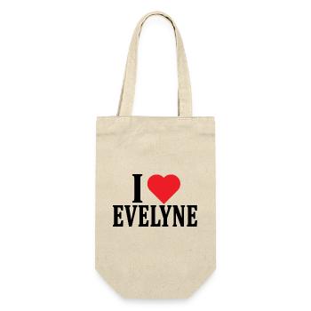 T-Shirt Ich liebe Evelyne T-Shirt Geschenkidee - Geschenkbeutel für Flaschen - Natur - Vorne