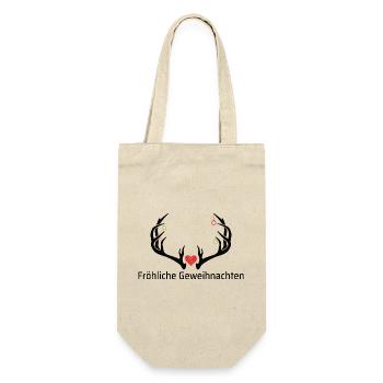 Geweihnachten - Geschenkbeutel für Flaschen - Natur - Vorne