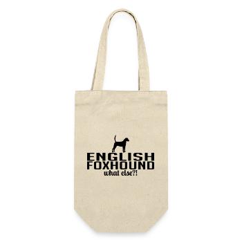 ENGLISH FOXHOUND what else Hundespruch Wilsigns - Geschenkbeutel für Flaschen - Natur - Vorne