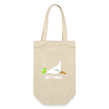 Ente lustig faul Spruch - Geschenkbeutel für Flaschen - Natur - Vorne