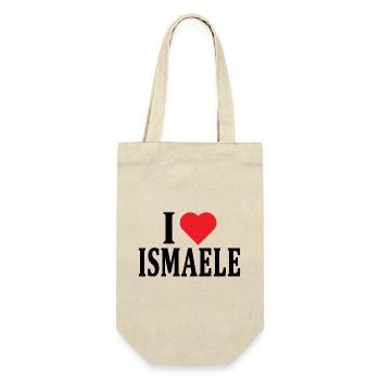 T-Shirt Name I love Ishmael Geschenkidee T-Shirt - Geschenkbeutel für Flaschen - Natur - Vorne
