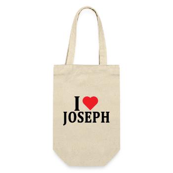 Name T-Shirt I love Joseph T-Shirt Geschenkidee - Geschenkbeutel für Flaschen - Natur - Vorne