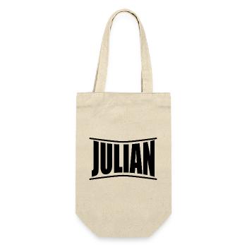 T-Shirt Name Julian T-Shirt Geschenkidee - Geschenkbeutel für Flaschen - Natur - Vorne