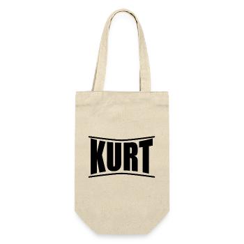 T-Shirt Name Kurt T-Shirt schöne Geschenkidee - Geschenkbeutel für Flaschen - Natur - Vorne