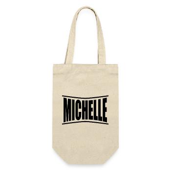 T-Shirt Name Michelle T-Shirt Geschenkidee - Geschenkbeutel für Flaschen - Natur - Vorne