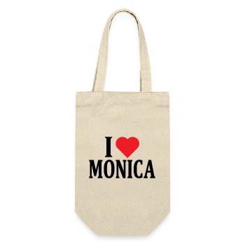 t-shirt name I love Monica t-shirt gift idea - Gift Bag for Bottles - nature - Front