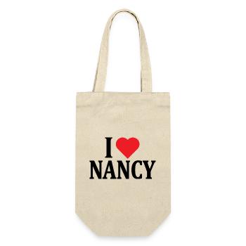 T-Shirt Name I love Nancy T-Shirt Geschenkidee - Geschenkbeutel für Flaschen - Natur - Vorne